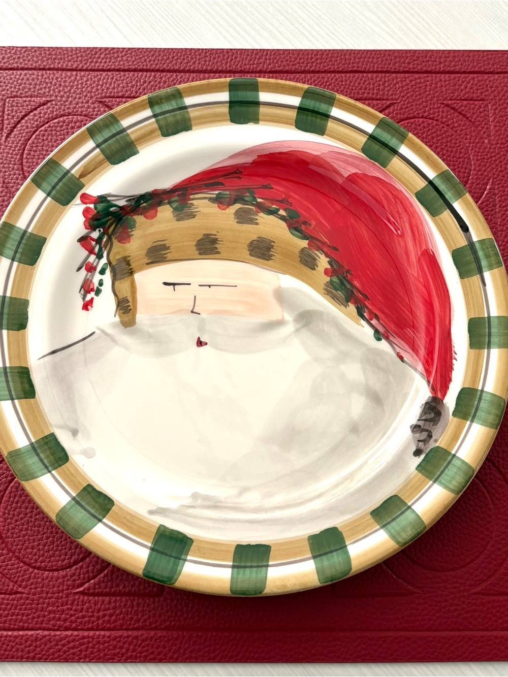 Vietri Hand -Painted Old Saint Nick Dinner Plate Made in Italy